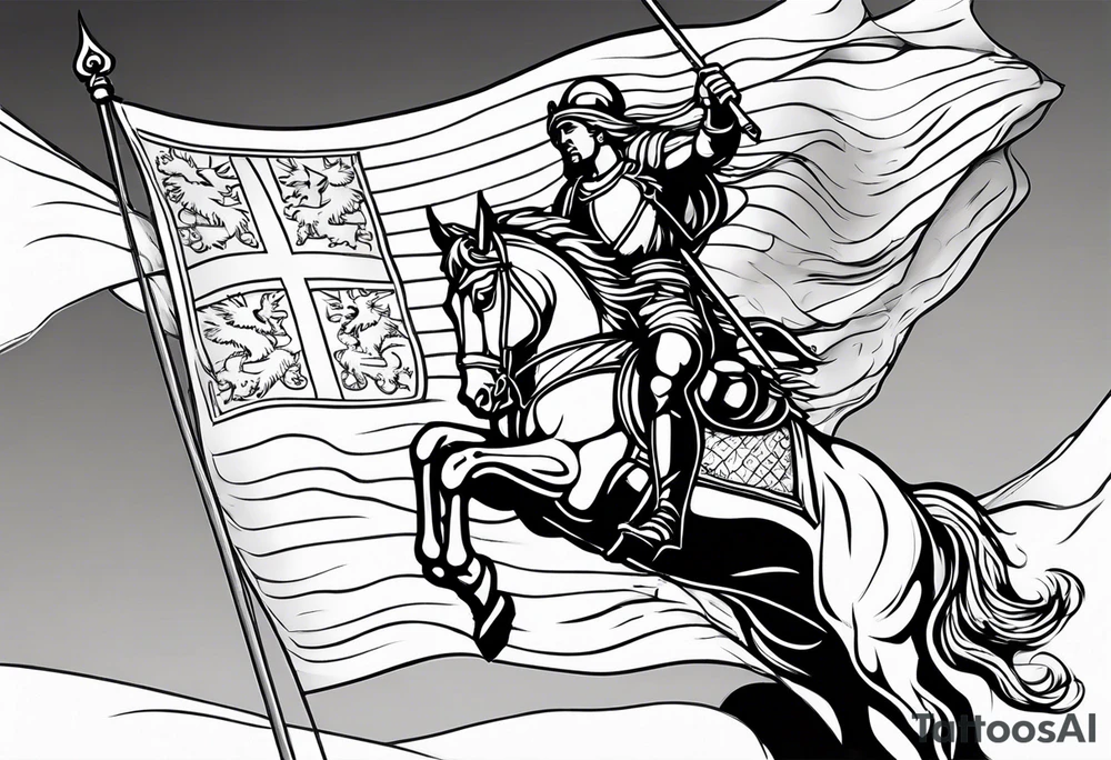 flag of saint george impailed on a lance tattoo idea
