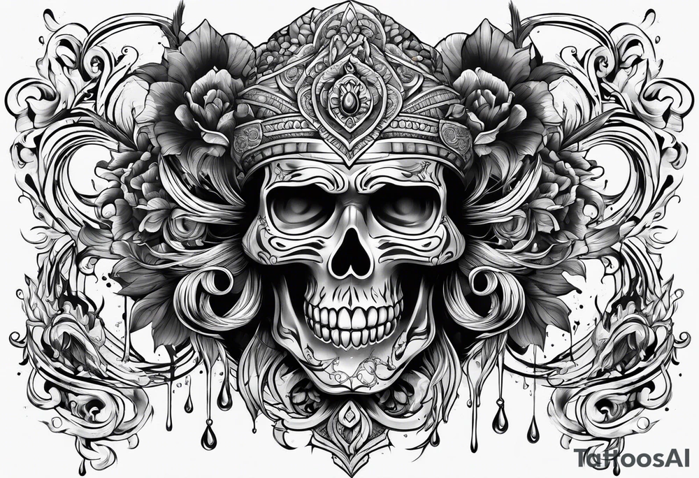 drip on hand tattoo idea