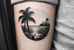 Tropical islands tattoo idea