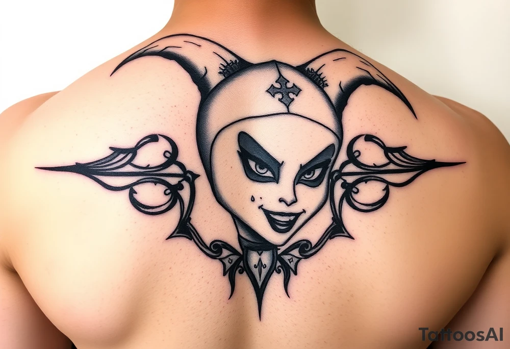 Property of Jray tag, Harley Quinn style, dark tattoo idea