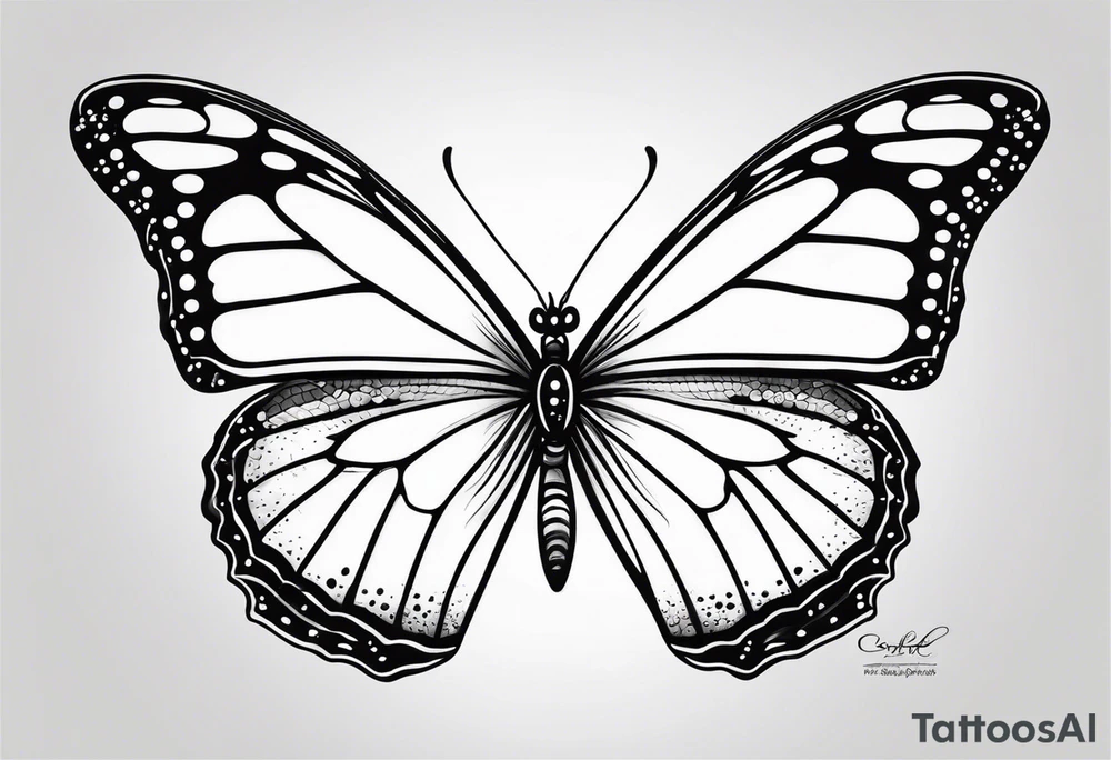cute butterfly fineline tattoo sketch for girls tattoo idea