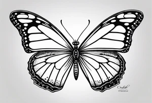cute butterfly fineline tattoo sketch for girls tattoo idea