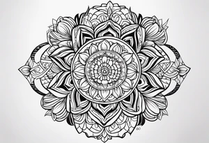 Tribal, flowers, thigh tattoo idea