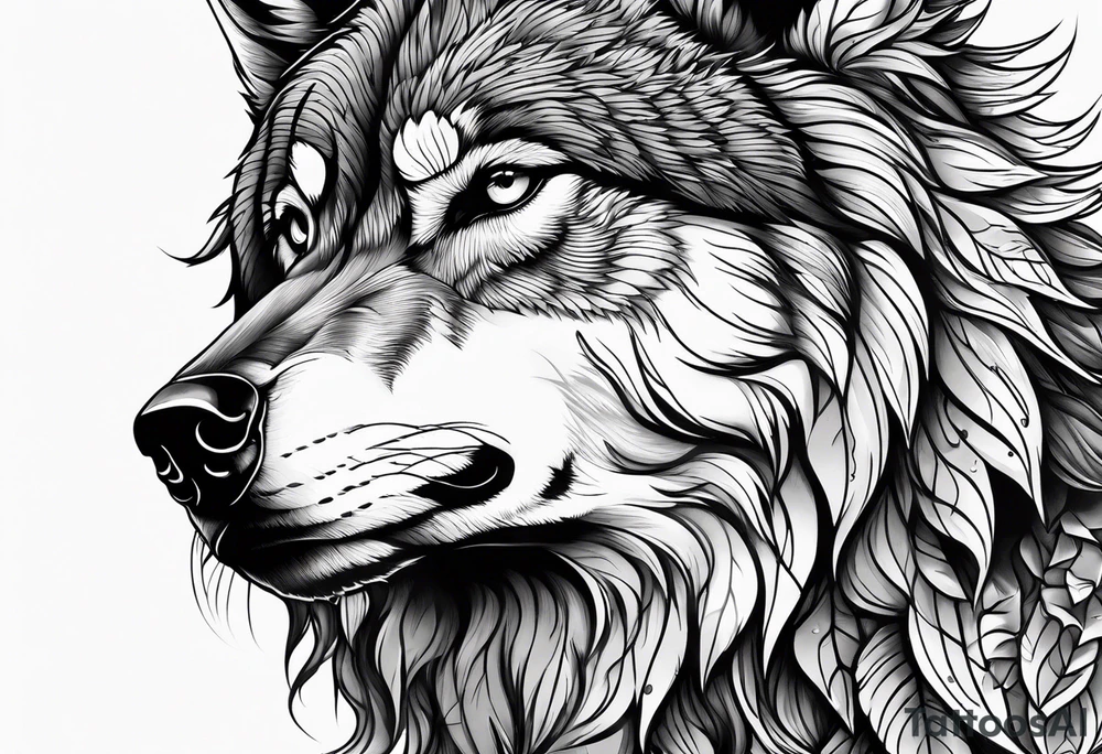 howling wolf tattoo idea