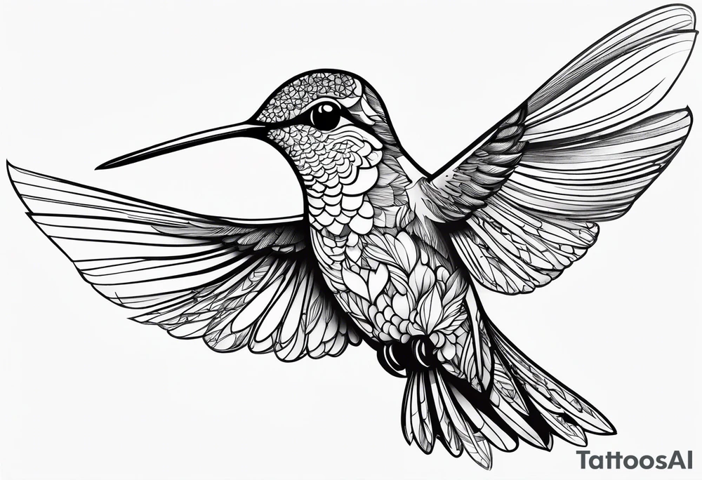 hummingbird simple tattoo idea