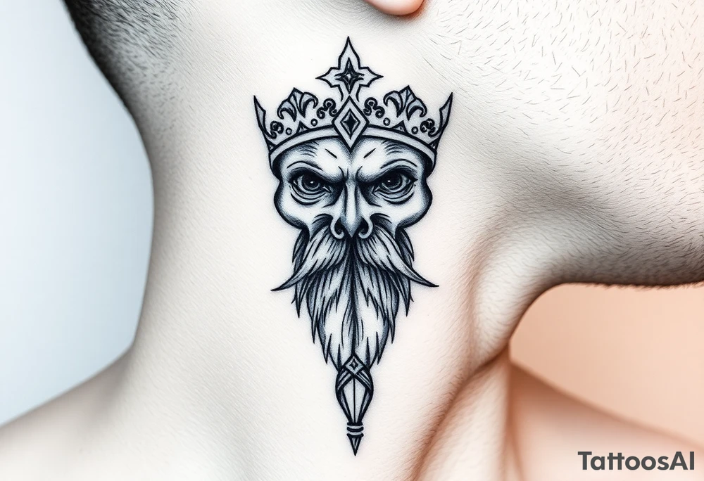 patriarch kiril head on the front of neck but in a way where it wont age poorly tattoo idea