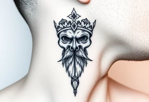 patriarch kiril head on the front of neck but in a way where it wont age poorly tattoo idea