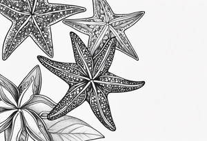 Two Starfish olive branch tattoo idea