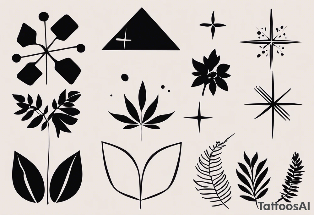 Erstelle ein Tatoo. Hundepfote. In der Hundepfote Symbol Autismus Puzzleteil und PTSD Schlaufe nur einmal. Ausserhalb der Pfote minimalistischer quatradischer  und abstrakter Style. Style des Tatoo minimalistisch, abstrakt, Dotwort, aquarell und fineline tattoo idea