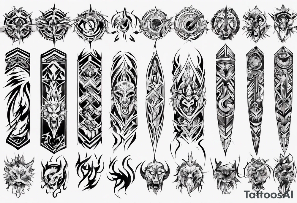 mens full arm tattoo idea