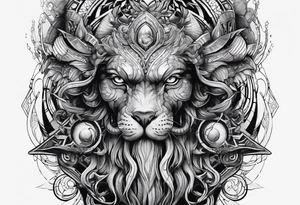 Lovecraftian creature, flowing into more futuristic technology elements. Half sleeve on arm. tattoo idea