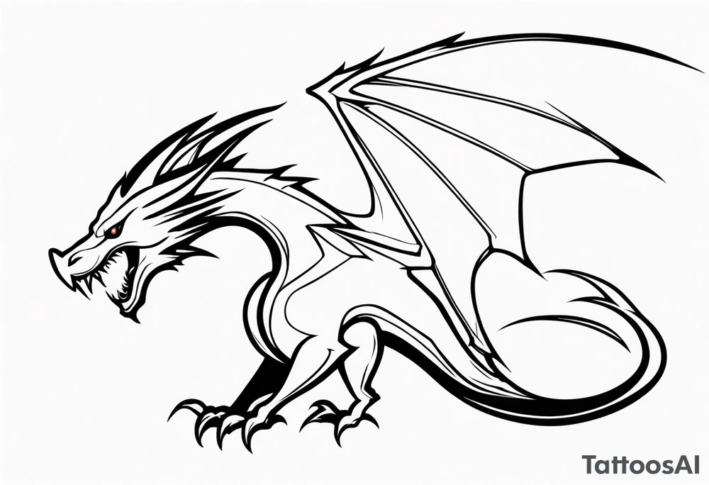 Wyvern silhouette simple tattoo idea