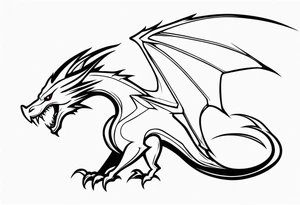 Wyvern silhouette simple tattoo idea