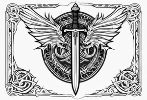 Valhalla  dragon sword symbol tattoo idea