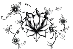 Gem 
with vintage lace 
more detailed tattoo idea
