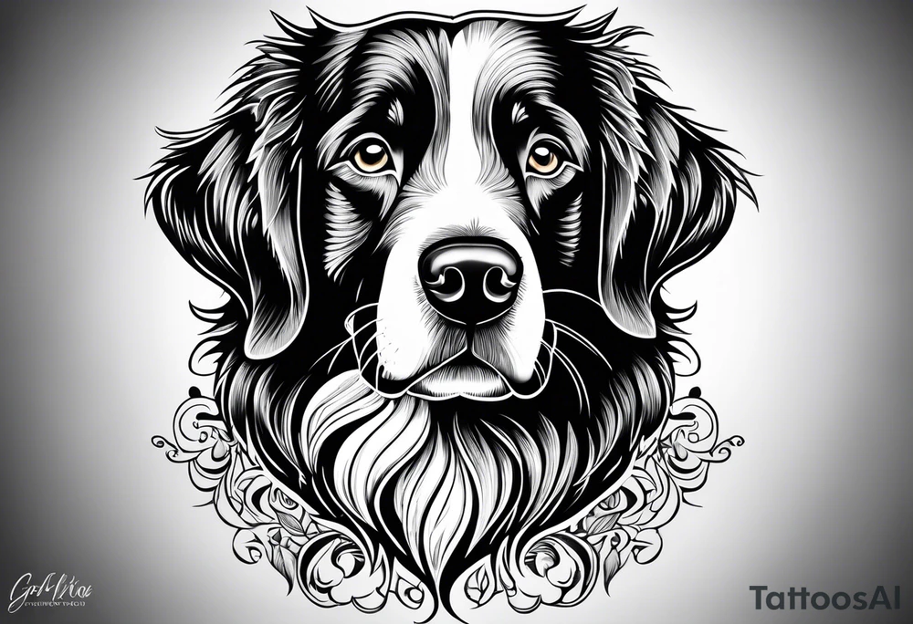 Golden retriever and border collie tattoo idea