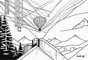 Small, over fear and into freedom, hopeful but not cringe, linework, iron sky tattoo idea