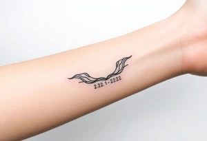 Abstract representation of rebirth, inner peace, and freedom from addiction. Include dates 2/21 and 2/22 as a personal touch. tattoo idea