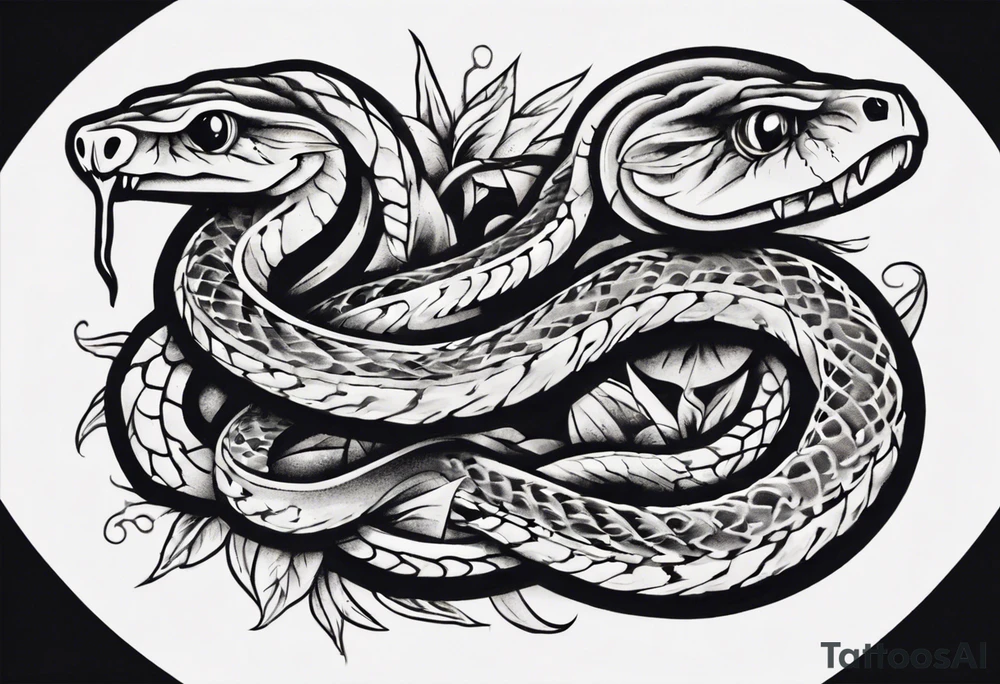 A snake wrapping a knife tattoo idea