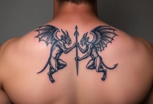 Demons vs angels fighting tattoo idea