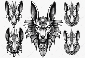 Egyptian god Anubis' head with a cobra tattoo idea