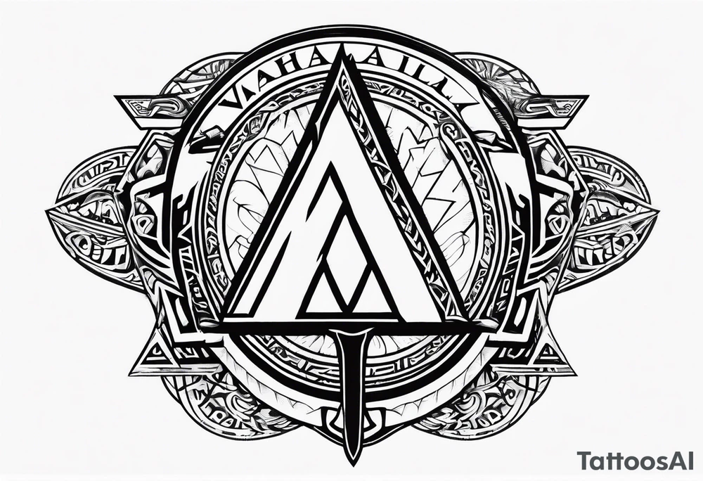 Valhalla 
valknut sword axe tattoo idea