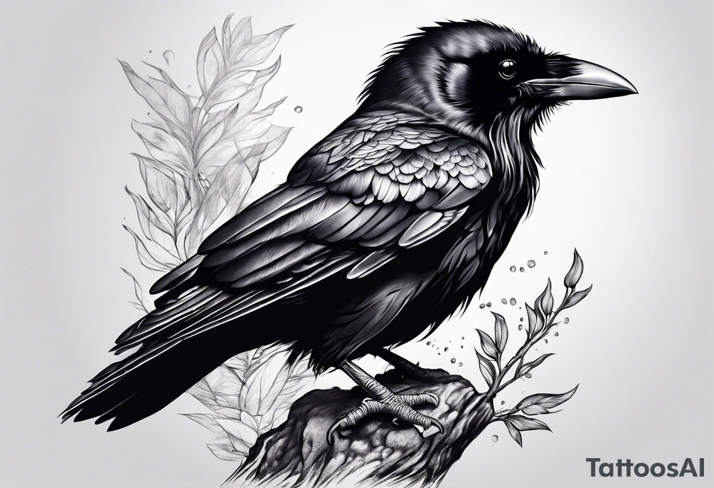Baby raven tattoo idea