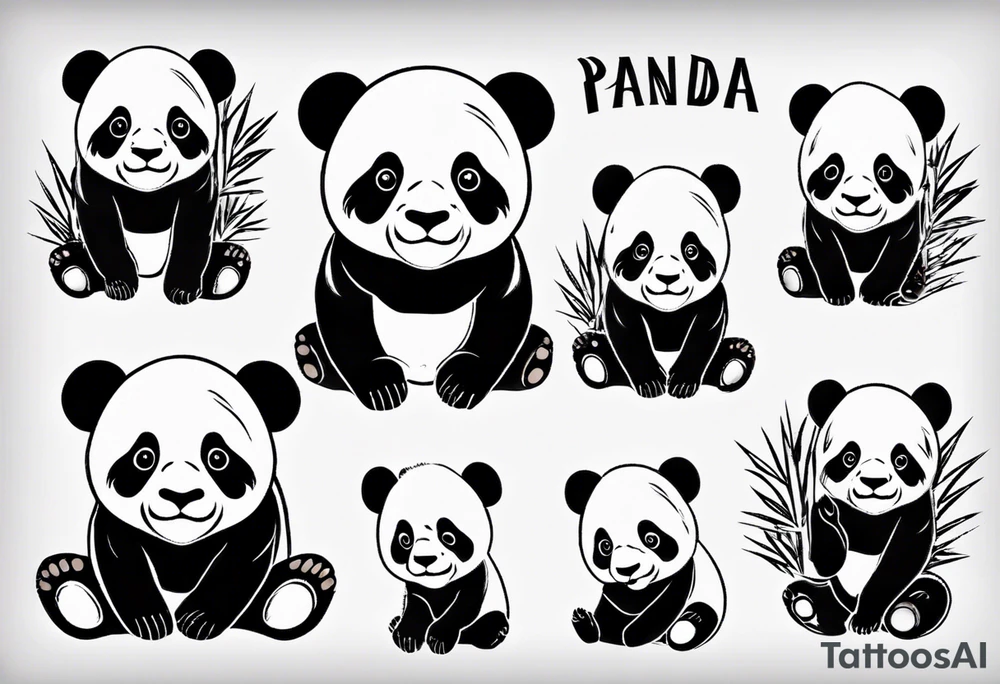 Panda with background tattoo idea