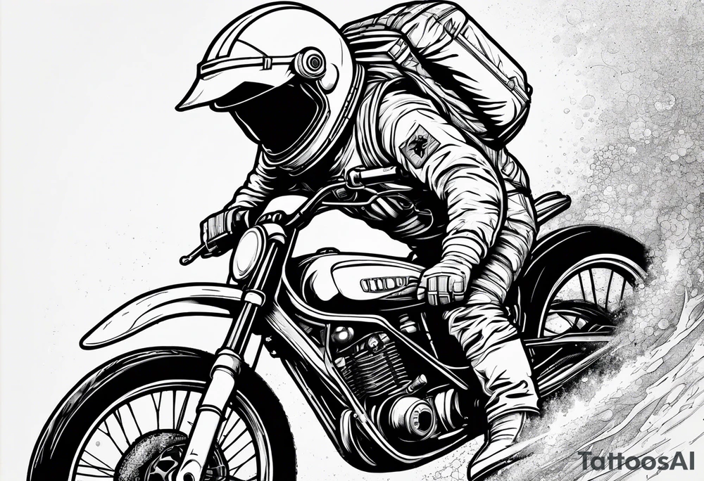 astronaut riding a bicycle tattoo idea