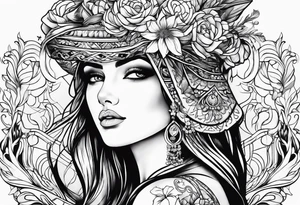 Female outline tattoo idea