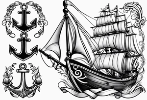 Anchor with ribbon around it with the name Blakely and Jaxton tattoo idea