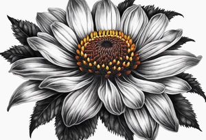 Powerful realistic Indian blanket flower tattoo idea