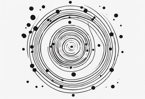 simple shape made from black dots and circles to go on upper arm/shoulder tattoo idea