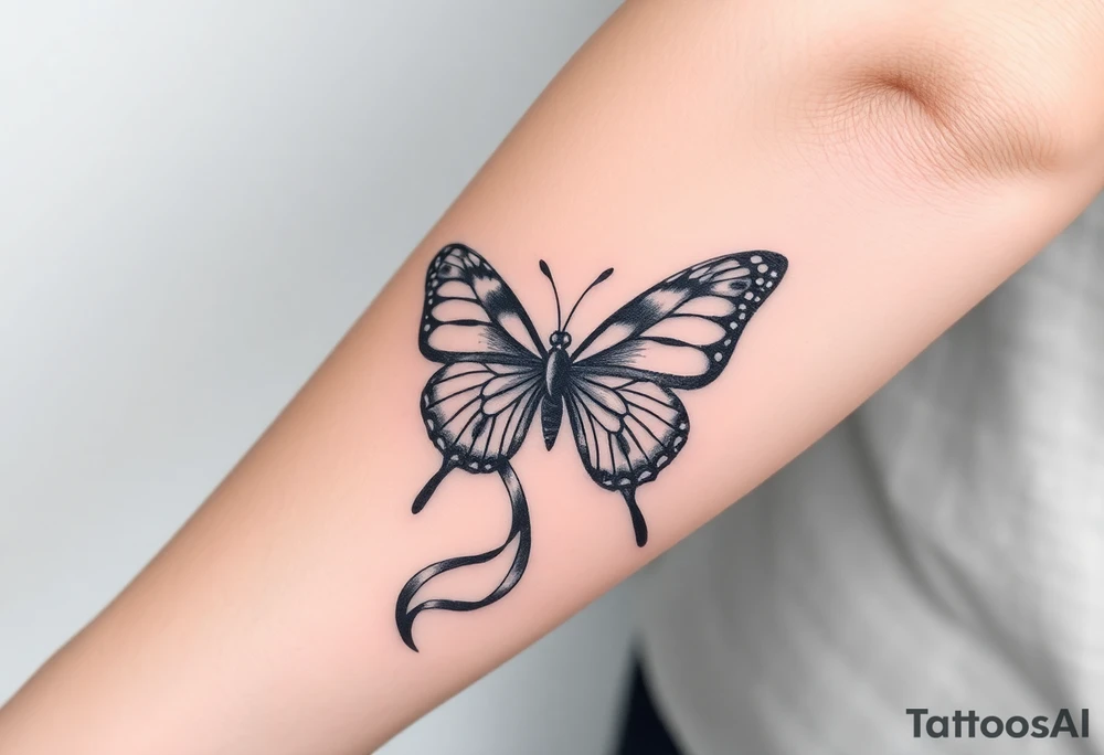 ethereal butterfly with flowing silk ribbons in moonlight tattoo idea ethereal butterfly with flowing silk ribbons in moonlight tattoo idea