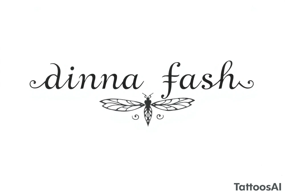 dinna fash. Style celtic flower. Dragon fly. Minimaliste. Simple tattoo idea