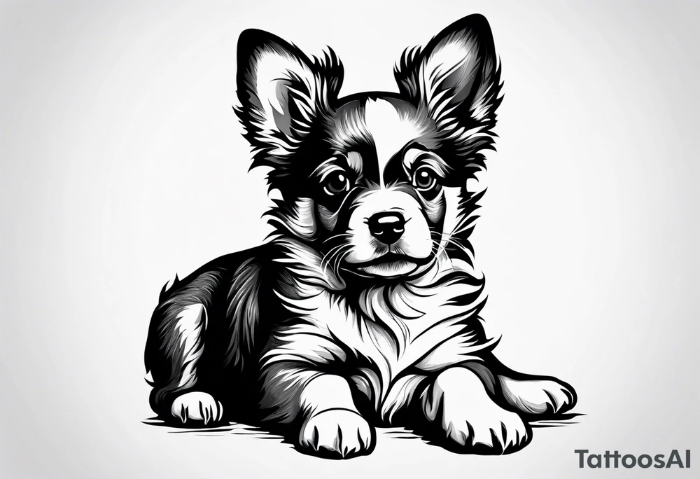 strength, small, nuanced, puppy elegant tattoo idea
