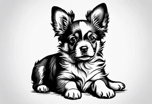 strength, small, nuanced, puppy elegant tattoo idea
