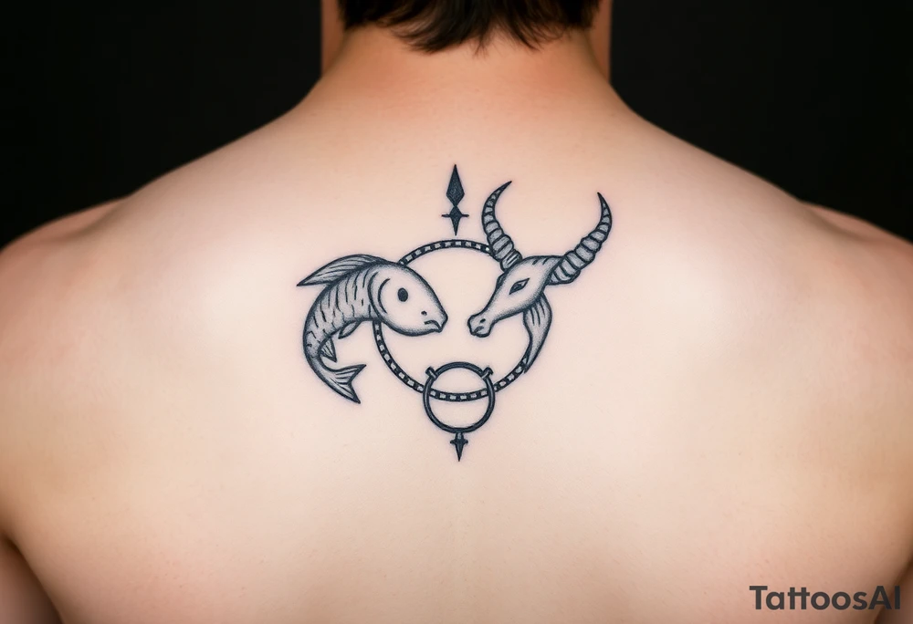 Symbols for pisces 
and Taurus intertwined tattoo idea