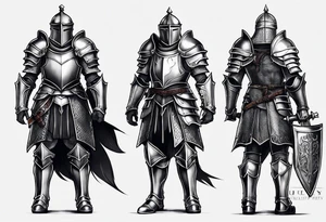 knight in heavy armor full body tattoo idea
