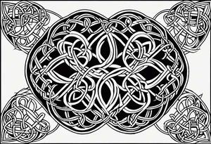 shaded four leaf celtic clover with different celtic knots in each leaf - trinity, love knot, spiral, dara tattoo idea
