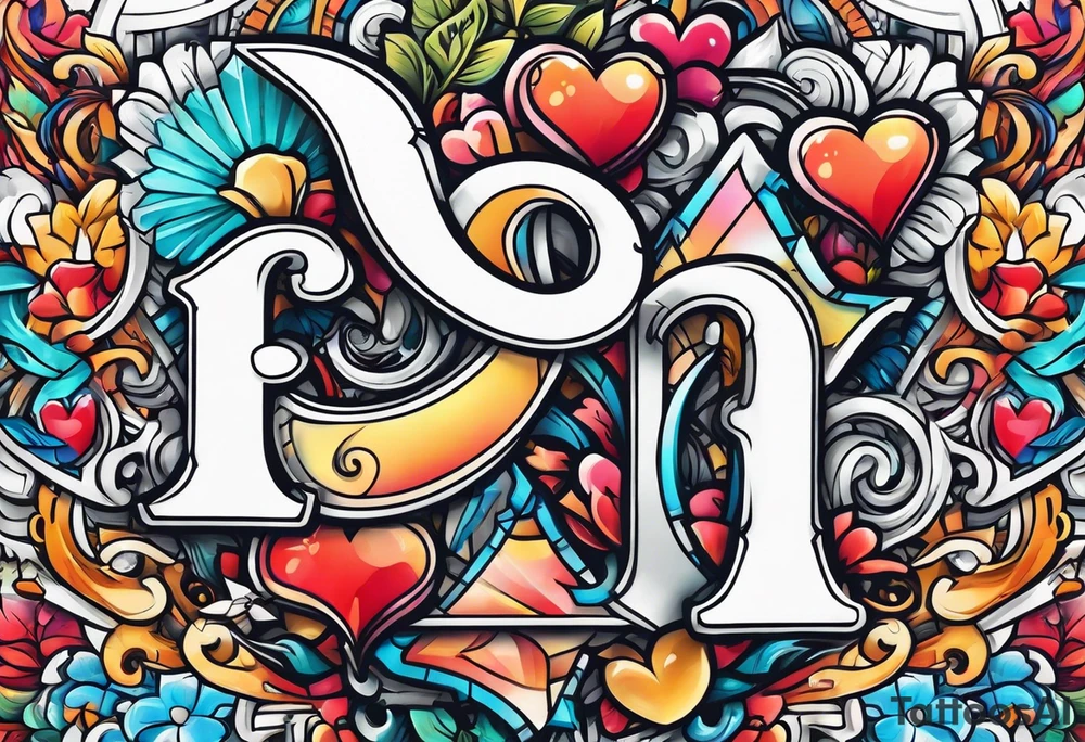The letters AR together with the words always ready going down the side of the letters tattoo idea