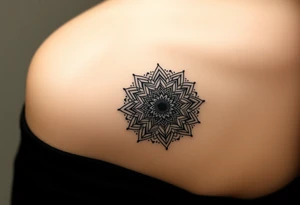 intricate mandala with sacred geometry and cosmic elements tattoo idea