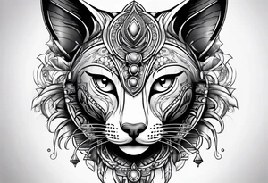 Sexy Bastet goddess walking tattoo idea