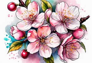 Cherry blossoms tattoo idea
