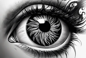 smoke fire eye tattoo idea