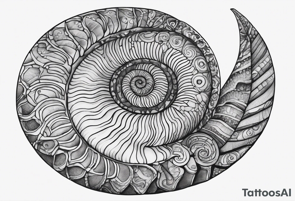 Ammonite fossil tattoo idea