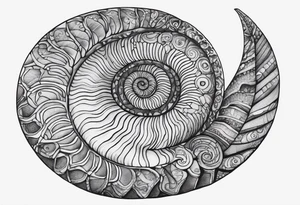 Ammonite fossil tattoo idea