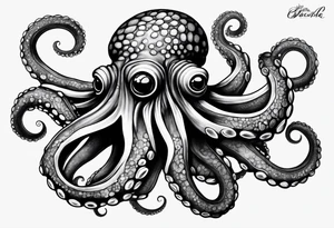 Large blue ring octopus tattoo idea