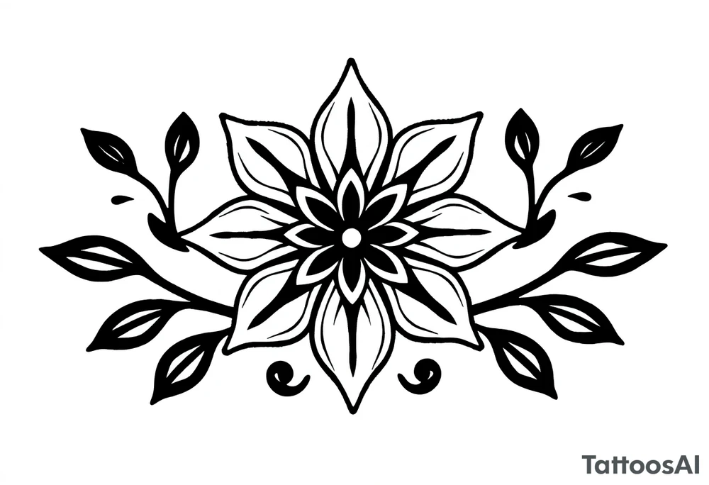 dinna fash. Sassanach. Style celtic. Minimaliste. Simple flower Monocotylédones tattoo idea