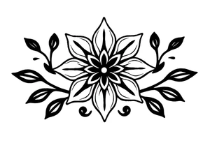 dinna fash. Sassanach. Style celtic. Minimaliste. Simple flower Monocotylédones tattoo idea